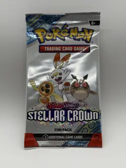 Pokemon Trading Cards Scarlet & Violet Stellar Crown Fun Pack 3 Cards Per Pack. - Image 1