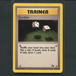 Pokemon TCG Gambler 60/62 WotC Fossil Unlimited Regular Common Card EN-MP 1999 - Image 1