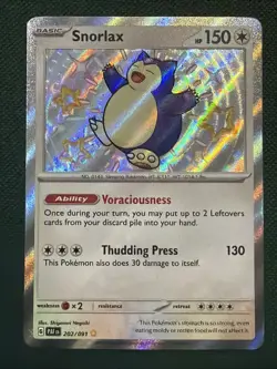 Pokemon TCG Snorlax 202/091 Baby Shiny Holo Rare Paldean Fates - NM - Image 1