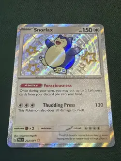 Pokemon TCG Snorlax 202/091 Baby Shiny Holo Rare Paldean Fates - NM - Image 2