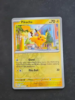Pikachu 018/091 Common Paldean Fates Pokemon Reverse Holo Near Mint - Image 1