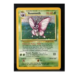 No Symbol Error Pokemon TCG Venomoth Jungle Holo Rare 13/64 English 1999 70 HP - Image 1