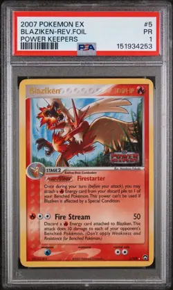 Pokemon Blaziken EX Power Keepers Reverse Holo Rare #5 PSA 1 - Image 1