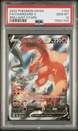 Charizard V 154/172 Alternate Full Art Brilliant Stars Pokemon English PSA 10 - Image 1