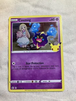 Pokemon TCG Cosmog Celebrations Holo Rare Card 013/025 NM Condition - Image 1