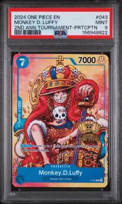 MONKEY D LUFFY 2024 ONE PIECE 2ND ANNIVERSARY PROMO #P-043 PSA 9 - Image 1