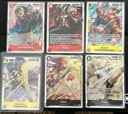 One Piece TCG English 6 SR super rare LOT Borsalino Roronoa Zoro More Mint 💎 - Image 1