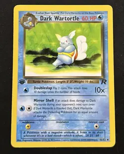 Pokemon TCG Dark Wartortle 1st Edition Team Rocket Set Vintage WOTC Card - Image 1