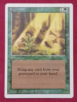 Magic The Gathering REVISED EDITION REGROWTH green card MTG - Image 1