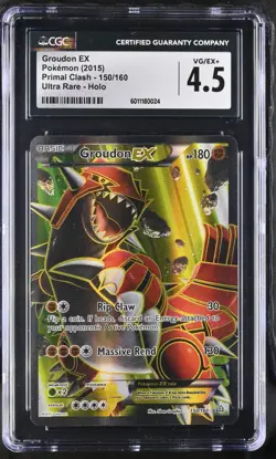 CGC 4.5 Groudon EX Full Art Primal Clash 2015 Pokemon Card #150 - Image 1
