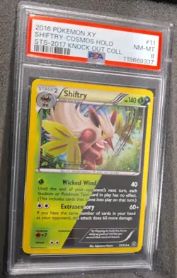 POKEMON CARD SHIFTRY COSMOS HOLO 11 XY STEAM SIEGE #11 VINTAGE GRADED PSA 8 - Image 2