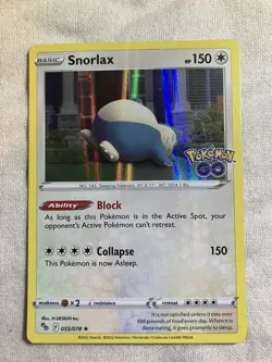 Pokemon TCG Snorlax Holo Rare Card 055/078 Pokemon Go NM Condition - Image 1