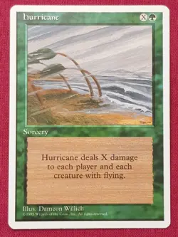 Magic The Gathering 4TH EDITION HURRICANE green card MTG FOURTH - Image 1