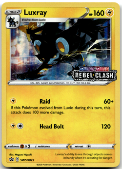 Luxray SWSH023 STAFF Pre Release Promo Sword & Shiled Pokemon Card NM - Image 1