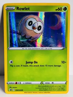 Rowlet - SWSH220 - Holo - Promo Rare - SWSH Black Star Promo - Pokemon Card - Image 1