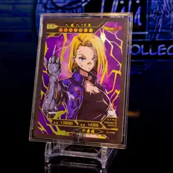 Android 18 - LG-CR-002 - Dragon Ball Luoka Textured Gold Holo Foil Card - Image 2