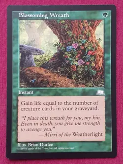 Magic The Gathering WEATHERLIGHT BLOSSOMING WREATH green card MTG - Image 1