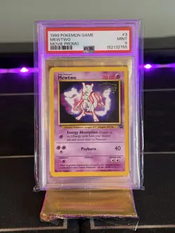 1999 POKEMON GAME MOVIE PROMO #3 MEWTWO PSA MINT 9 - Image 1