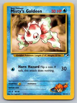 Misty's Goldeen 30/132 Rare Gym Heroes Pokemon Unlimited Moderately Played - Image 1