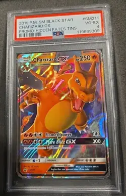 POKEMON CARD CHARIZARD GX 211 BLACK STAR PROMO SM211 GRADED PSA 4 #SM211 #211 - Image 1