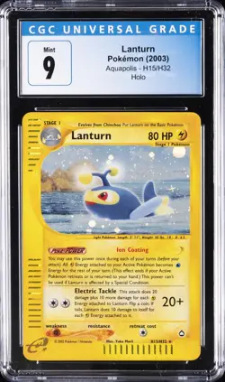 2003 POKEMON AQUAPOLIS HOLO #H15 LANTURN CGC 9 - Image 1