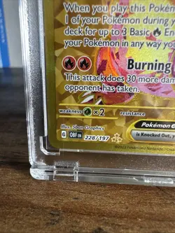 Pokemon TCG Scarlet & Violet Obsidian Flames Charizard Ex 228/197 Gold Rare Holo - Image 5
