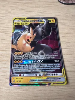 Pokemon TCG Pikachu & Zekrom GX Team Up Holo Card 33/181 NM Condition - Image 1