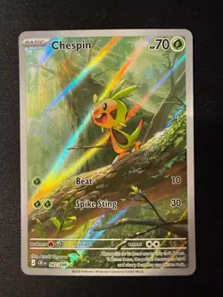 Chespin 087/086 Holo Illustration Rare Chaos Rising Pokemon Near Mint - Image 1