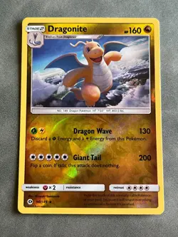 Pokemon TCG - Dragonite 96/149 Reverse Holo Holo Rare SM Base Set LP - Image 1