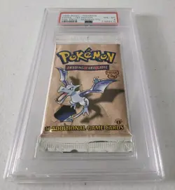 Pokemon Fossil 1st Edition Sealed Booster Pack *PSA 8 - NM-MT* Aerodactyl Art - Image 2