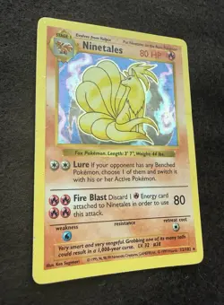 Pokemon TCG 1999 Ninetales Black Flame Error Shadowless Holo 12/102 (MP/HP) - Image 3