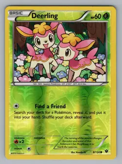 DEERLING 8/124 C FATES COLLIDE POKEMON REVERSE HOLO LP FCO 2016^ - Image 1