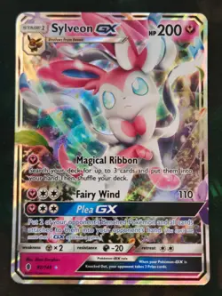 Sylveon GX 92/145 Holo Ultra Rare Guardians Rising LP/MP Pokemon - Image 1