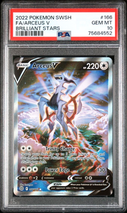2022 #166 Full Art/Arceus V PSA 10 Sword & Shield Brilliant Stars Pokemon - Image 1