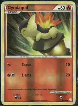 Cyndaquil 61/123 (Spanish) HeartGold & SoulSilver Pokemon Reverse Holo Near Mint - Image 1