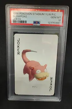 1998 POKEMON STADIUM YELLOW VERSION PLAYING CARDS JOKER SLOWPOKE PSA 10 - Image 1