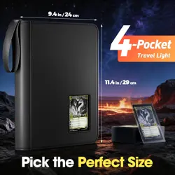 ProCase 4 Pocket Top Loader Binder, Holding 144 Cards in 4-pocket, Black - Image 3
