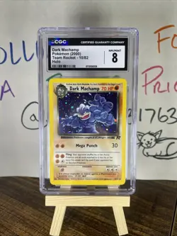 CGC 8 Dark Machamp Holo 10/82 Team Rocket 2000 Pokemon Card - Image 1
