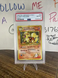 ✨ 1999 POKEMON JAPANESE GYM 2 #59 BLAINE'S ARCANINE-HOLO PSA 8 ✨ - Image 1