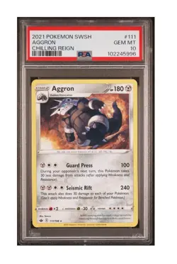 PSA 10 Gem 💎 Mint 2021 POKEMON SWORD & SHIELD CHILLING REIGN #111 AGGRON - Image 1