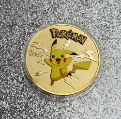 Pokemon Pikachu Collectible Coin Gold Style Metal Medallion Anime Classic Gift - Image 2