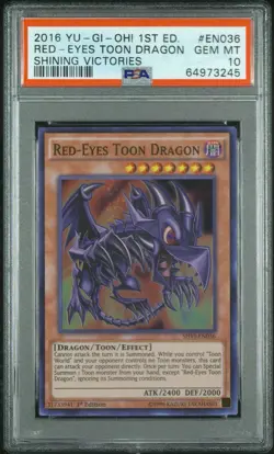 PSA 10 2016 Yugioh Red Eyes Toon Dragon SHVI-EN036 1st Edition - Image 1