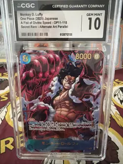 One Piece: A Fist of Divine Speed Monkey.D.Luffy (Alt Art) OP11-118 Japanese ￼ - Image 1