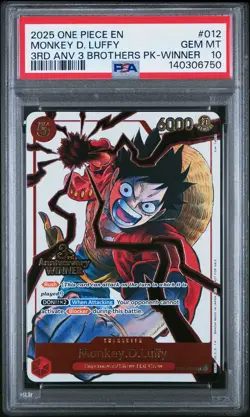 2025 ONE PIECE 3RD ANNIVERSARY TOURNAMENT 3 BROTHERS PACK MONKEY D. LUFFY PSA 10 - Image 1