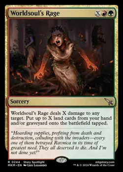 1 x Worldsoul's Rage - Murders at Karlov Manor - Light Play - MTG - Image 1