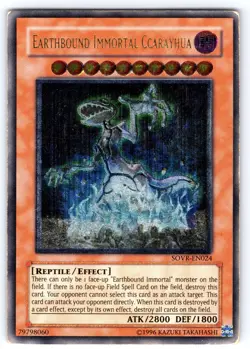 Yugioh! Earthbound Immortal Ccarayhua SOVR-EN024 Ultimate Rare Unlimited LP - Image 1