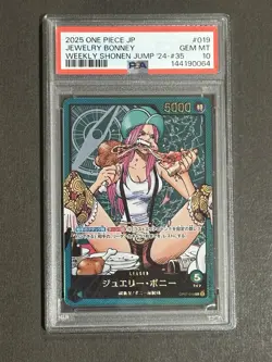 PSA 10 Jewelry Bonney L OP07-019 Promo Shonen Jump One Piece Card Japanese - Image 1
