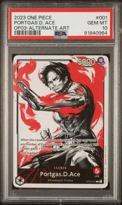 2023 ONE PIECE | PORTGAS D. ACE OP03-001 | ENG | ALTERNATE ART | PSA 10 GEM MT - Image 1