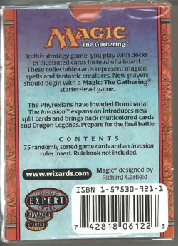 MTG Invasion Tournament Box Magic The Gathering, Mint, Factory Sealed 75 Cards - Image 2