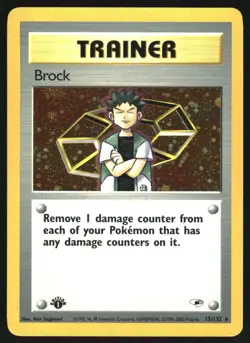2000 Pokemon Gym Heroes 1st Edition #15/132 Brock Holo - Image 1